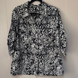 Notations Monochrome Patterned Blouse